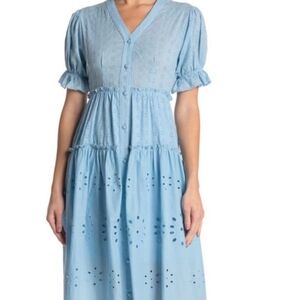 Melloday Eyelet Midi Dress. Medium.